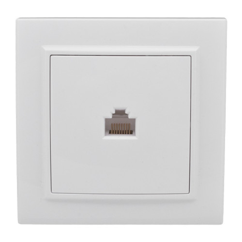 Розетка компьютерная RJ-45 с/у Минск ERK01-035-10, 1 гнездо, белая