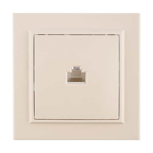 Розетка компьютерная RJ-45 с/у Минск ERK01-035-20, 1 гнездо, бежевая