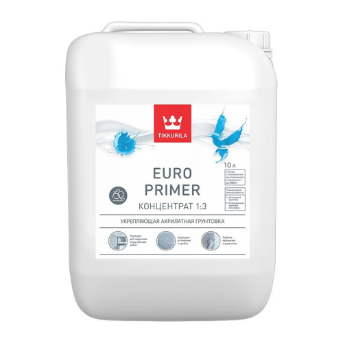 Грунтовка акриловая Tikkurila Euro Primer концентрат 1:3 (10 л)
