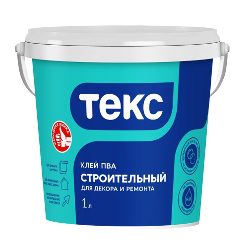 Клей ПВА строительный Текс для декора и ремонта (1 кг)