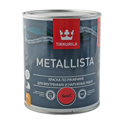 Краска по ржавчине Tikkurila/Tikkivala Metallista C глянцевая (0,4 л)