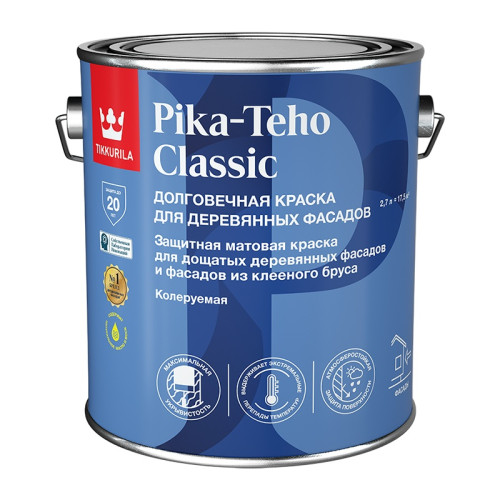 Краска для домов Tikkurila/Tikkivala Pika-Teho Classic основа A (2,7 л)