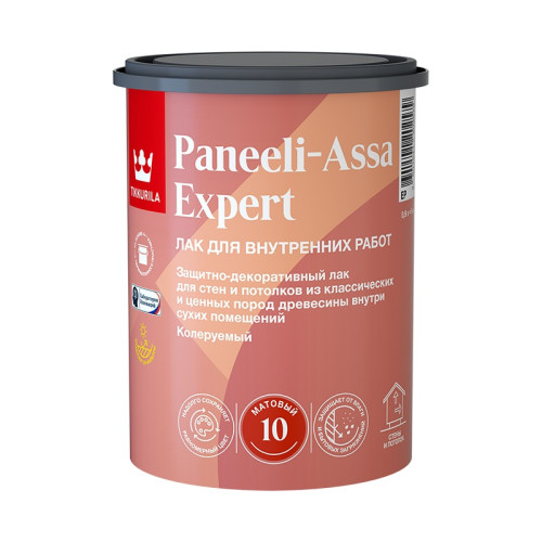 Лак в/д интерьерный для стен Tikkurila/Tikkivala Panelli-Assa Expert ЕР мат. (0,9 л)