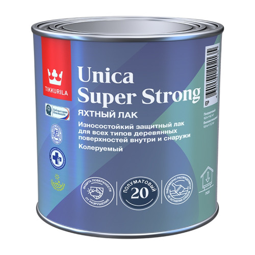 Лак Tikkurila/Tikkivala Unica Super Strong EP полуматовый (0,9 л)
