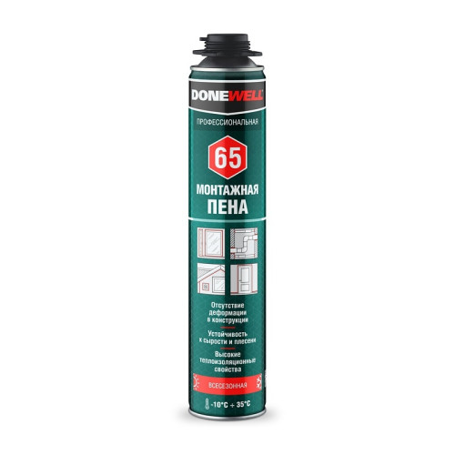 Пена полиуретановая монтажная Donewell 65, всесезонная (1 л)