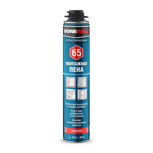 Пена полиуретановая монтажная Donewell 65, зимняя (1 л)