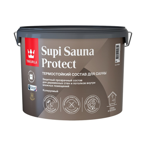 Защитный состав для саун Tikkurila/Tikkivala Supi Sauna Protect полуматовый (9 л)
