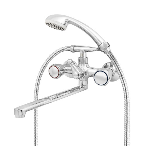 Смеситель для ванны Mix&Fix Petit 1407-03 с аксессуарами, L- излив 350мм