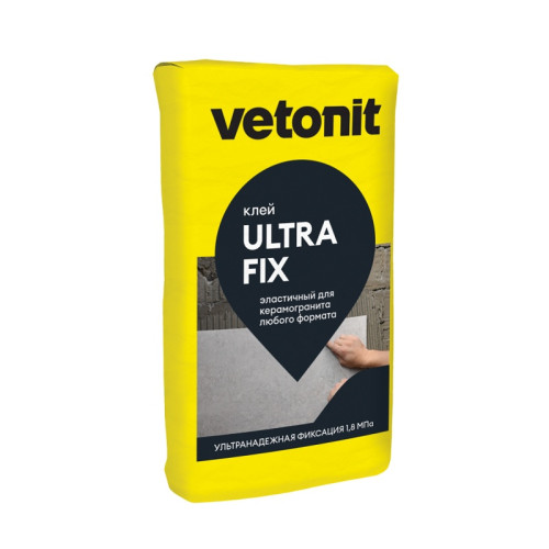 Клей для плитки Vetonit Ultra Fix, эластичный, высокодеформативный С2 Т S1 (25 кг)