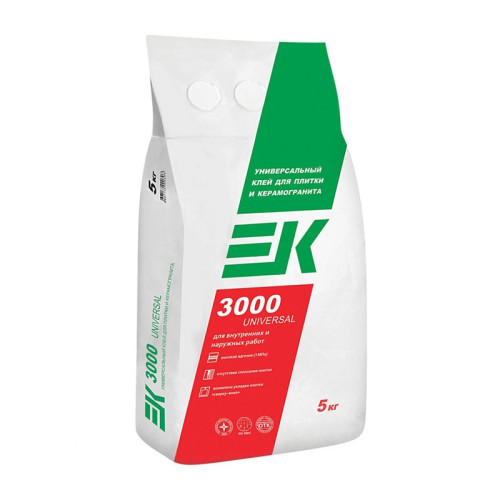 Клей для плитки и керамогранита ЕК 3000 (5 кг)