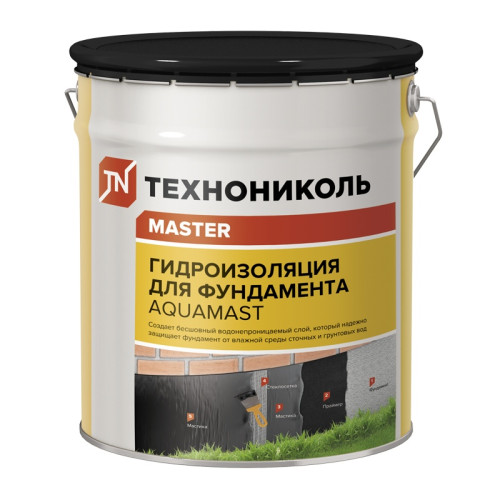 Мастика битумная Технониколь АкваМаст гидроизоляционная для фундамента, 18 кг