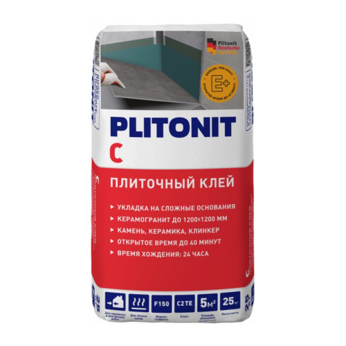 Клей для плитки Plitonit С по сложным основаниям (25 кг)