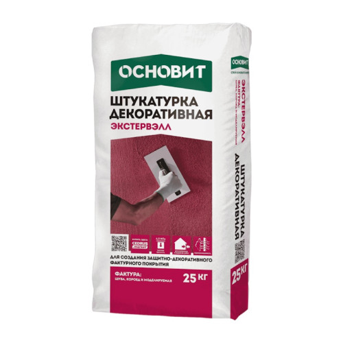 Штукатурка декоративная Основит Короед Экстервэлл OS-2,0 WK белая (25 кг)