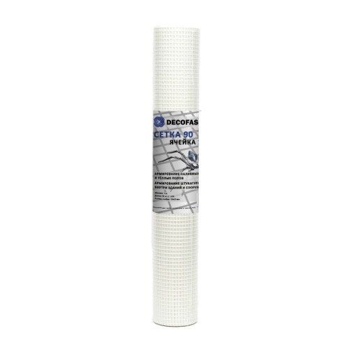 Стеклосетка для штукатурных работ и стяжки Decofas 10x10мм (1x50м) (90 гр/м2)