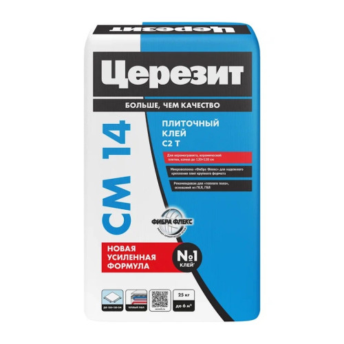 Клей для плитки, керамогранита и камня Церезит CM 14 (25 кг)