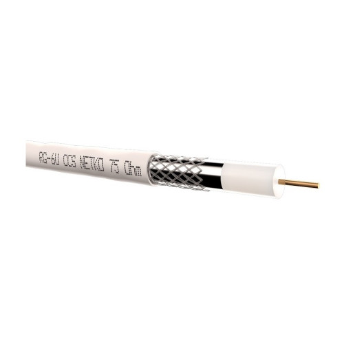 Кабель TV коаксиальный RG-6, 75 Ом, белый (1 п.м.)