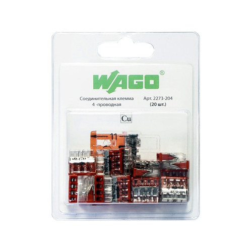 Клемма WAGO 2273-204 без пасты, 0,5-2,5 мм2 (20 шт.)