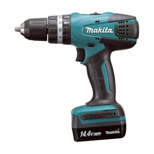 Дрель-шуруповерт Makita DF347DWE, 2 аккумулятора Li-ion (1,5Ач), 14,4V, 10 мм, 30 Нм, слайдер, кейс