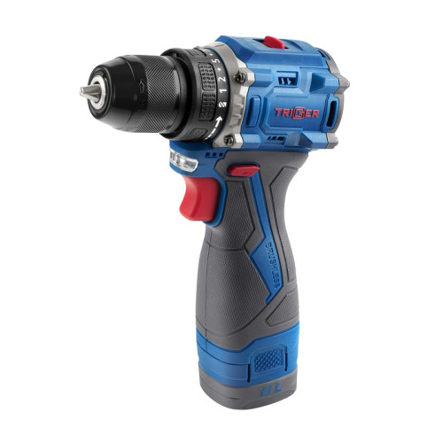 Дрель-шуруповерт Trigger 20130, бесщеточная, 14,4V, 10 мм, 48 Нм, 2 аккумулятора Li-ion (2Ач), кейс